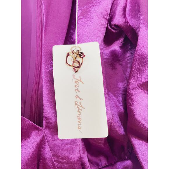 FOR LOVE & LEMONS NWT  Bowie Cutout Metallic Dress Purple Size S - Picture 8 of 11
